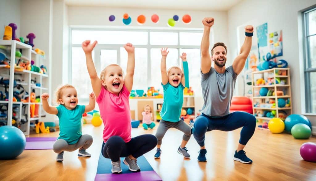exercise class with toddler