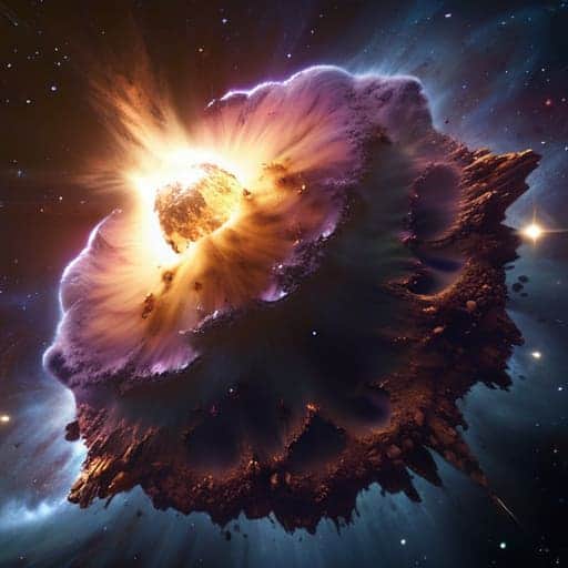 Diagram explaining kilonova nucleosynthesis creating gold.